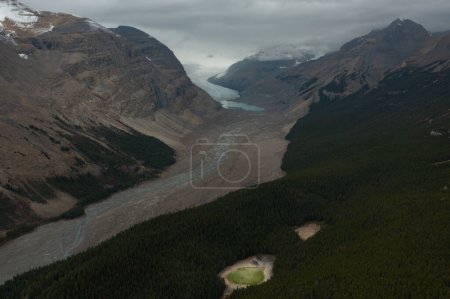 Photo for Aerial view of the glacier tongue near Mount Athabasca. - Royalty Free Image