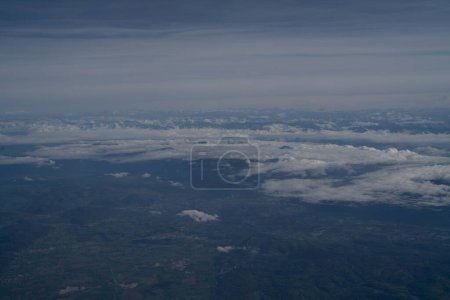 Photo for Aerial view of France during the flight Monastir to Lyon - Tunisia - Royalty Free Image