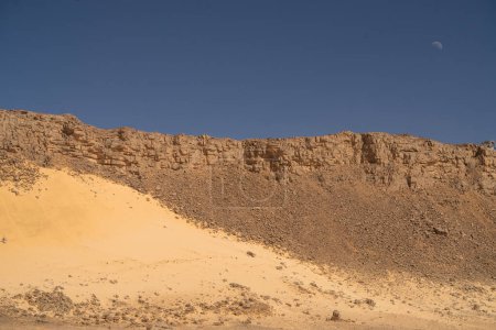 Photo for View in the Sahara desert of Tadrart rouge tassili najer in Djanet City  ,Algeria.colorful orange sand, rocky mountains - Royalty Free Image