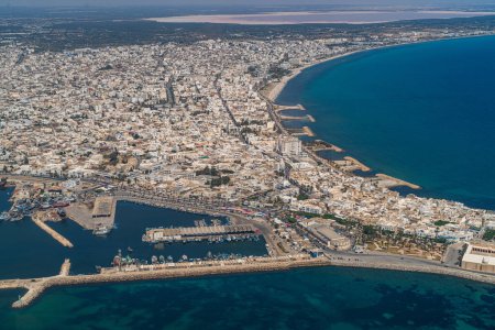 Photo for Aerial view of the Tunisian coast and the city of Mahdia. - Royalty Free Image