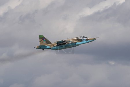 Photo for KONYA, TURKIYE - JUNE 30, 2022: Azerbaijani Air Force Sukhoi Su-25 Frogfoot (25508101029) take-off from Konya Airport during Anatolian Eagle Air Force Exercise - Royalty Free Image