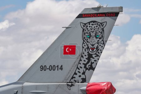 Photo for KONYA, TURKIYE - JUNE 30, 2022: Turkish Air Force General Dynamics  F-16C Fighting Falcon (4R-73) displayed at Konya Airport during Anatolian Eagle Air Force Exercise - Royalty Free Image