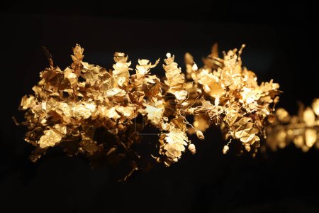 Photo pour Couronne de feuilles d'or dans les musées archéologiques d'Istanbul, Istanbul, Turquie - image libre de droit