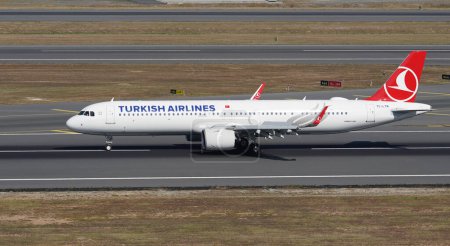 Photo for ISTANBUL, TURKIYE - AUGUST 06, 2022: Turkish Airlines Airbus A321-271NX (10854) landing to Istanbul International Airport - Royalty Free Image
