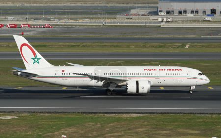Photo for ISTANBUL, TURKIYE - OCTOBER 01, 2022: Royal Air Maroc Boeing 787-8 (36109) landing to Istanbul International Airport - Royalty Free Image