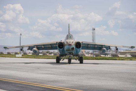 Photo for KONYA, TURKIYE - MAY 09, 2023: Azerbaijani Air Force Sukhoi Su-25 Frogfoot (25508101029) taxiing in Konya Airport during Anatolian Eagle Air Force Exercise - Royalty Free Image