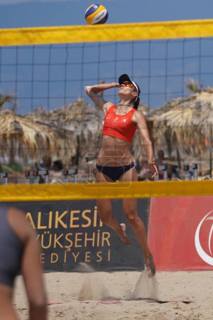 Photo for BALIKESIR, TURKIYE - JUNE 25, 2023: Undefined athlete in Pro Beach Tour Oren Leg - Royalty Free Image