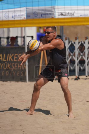 Photo for BALIKESIR, TURKIYE - JUNE 24, 2023: Undefined athlete in action during Pro Beach Tour Oren Leg - Royalty Free Image