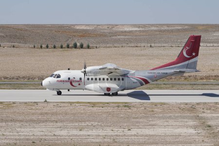 Photo for ESKISEHIR, TURKIYE - SEPTEMBER 17, 2023: Turkish Air Force CASA CN-235M-100 (C-117) displayed at Sivrihisar SHG Airshow - Royalty Free Image