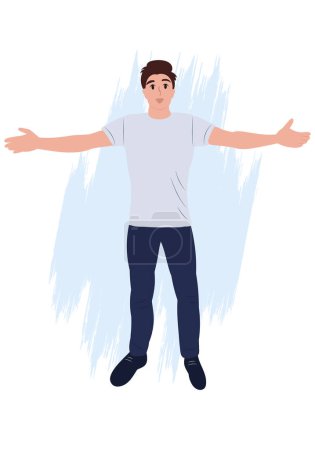 Illustration for Vector illustration men with full of love. Cartoon realistic people - Royalty Free Image