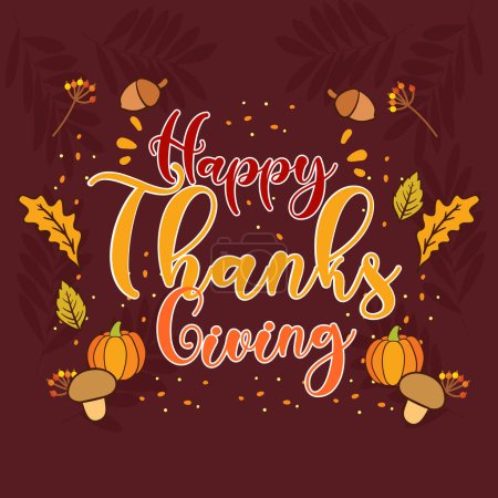 Illustration for Thanksgiving background greeting cards and invitations. Vector illustration - Royalty Free Image