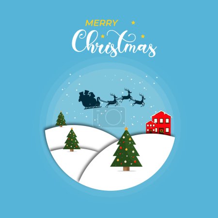 Photo for Merry christmas flat design vector illustration - Royalty Free Image