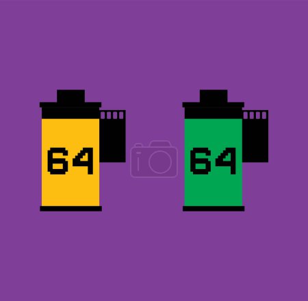 Illustration for Roll of undeveloped 35 mm, black and white negative photographic film on a white background . vector illustration - Royalty Free Image