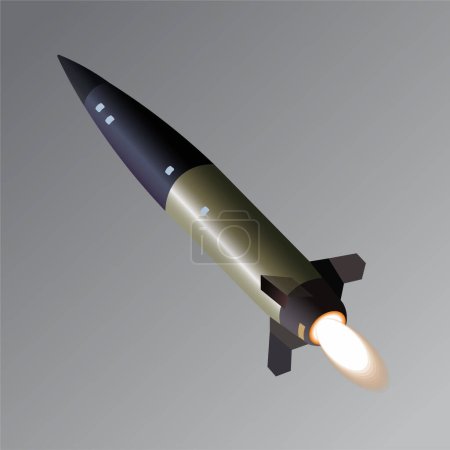 Illustration for Vector illustration of army tactical surface-to-surface missile - Royalty Free Image