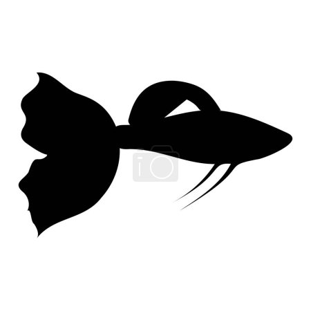 Ilustración de Silueta de guppy fish. Imagen vectorial para logotipo, tarjeta, banners. - Imagen libre de derechos