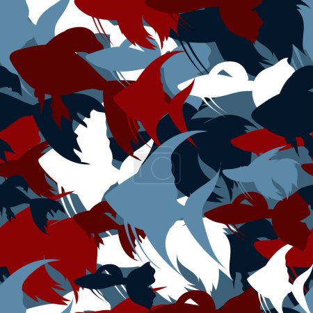 Vector fish camouflage seamless pattern