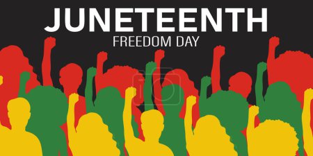 Illustration for Juneteenth Independence Day. Freedom or Emancipation day. Annual american holiday. Poster, greeting card, banner and background. - Royalty Free Image