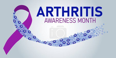 Der Monat des nationalen Arthritis-Bewusstseins findet jedes Jahr im Mai statt. Horizontale Darstellung eines Bandes mit Blumen