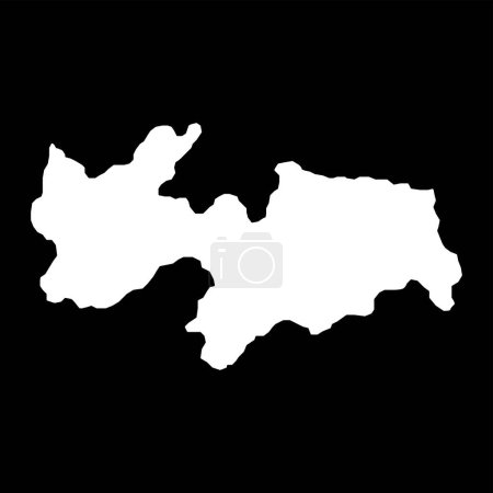 Ilustración de Mapa de Paraíba, estado de Brasil. Ilustración vectorial. - Imagen libre de derechos