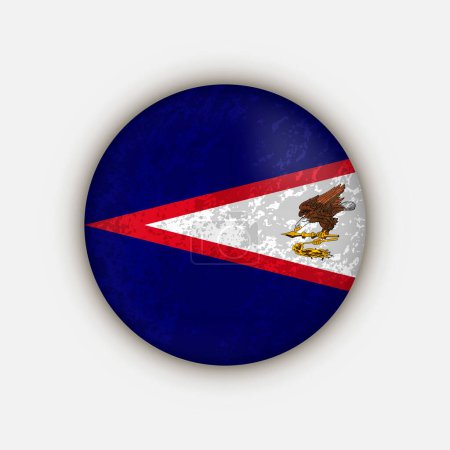 Ilustración de País Samoa Americana. Bandera de Samoa Americana. Ilustración vectorial. - Imagen libre de derechos