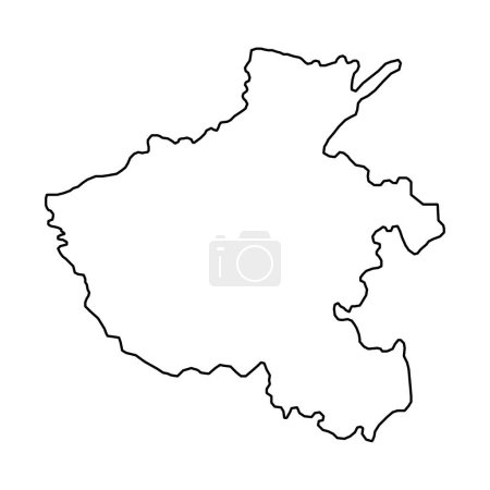 Ilustración de Mapa de Henan provincia, divisiones administrativas de China. Ilustración vectorial. - Imagen libre de derechos