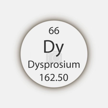 Illustration for Dysprosium symbol. Chemical element of the periodic table. Vector illustration. - Royalty Free Image