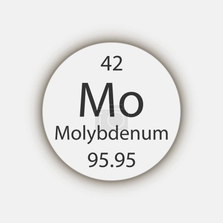 Illustration for Molybdenum symbol. Chemical element of the periodic table. Vector illustration. - Royalty Free Image