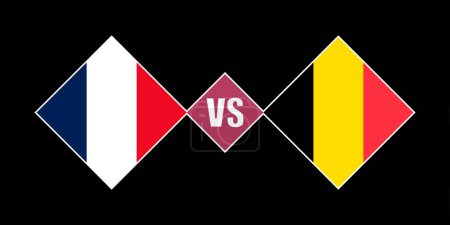 Ilustración de Francia vs Bélgica concepto de bandera. Ilustración vectorial. - Imagen libre de derechos