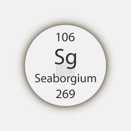 Téléchargez les illustrations : Seaborgium symbol. Chemical element of the periodic table. Vector illustration. - en licence libre de droit