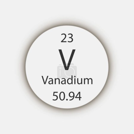 Illustration for Vanadium symbol. Chemical element of the periodic table. Vector illustration. - Royalty Free Image