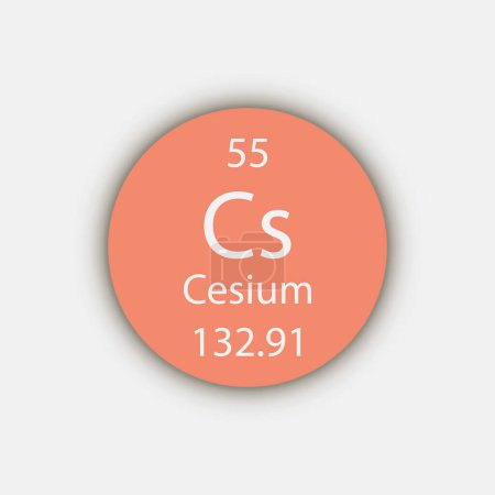 Illustration for Cesium symbol. Chemical element of the periodic table. Vector illustration. - Royalty Free Image