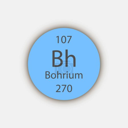 Illustration for Bohrium symbol. Chemical element of the periodic table. Vector illustration. - Royalty Free Image