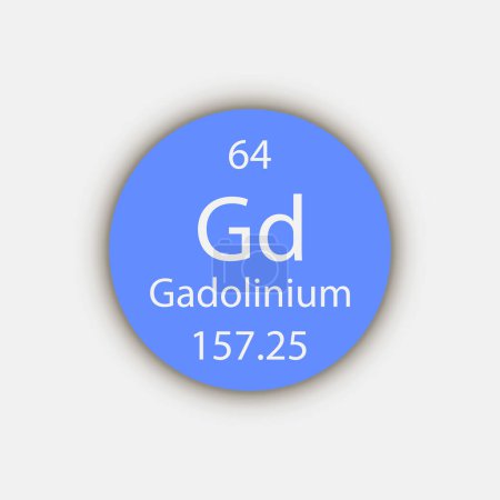 Illustration for Gadolinium symbol. Chemical element of the periodic table. Vector illustration. - Royalty Free Image