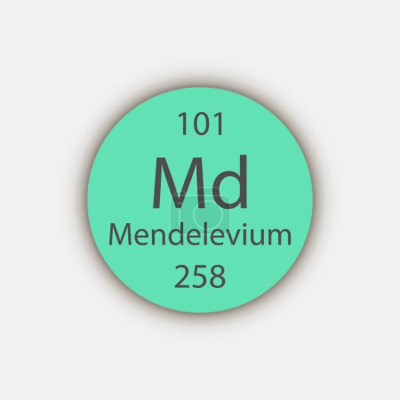 Téléchargez les illustrations : Mendelevium symbol. Chemical element of the periodic table. Vector illustration. - en licence libre de droit