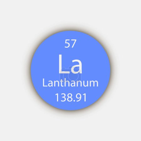 Ilustración de Lanthanum symbol. Chemical element of the periodic table. Vector illustration. - Imagen libre de derechos