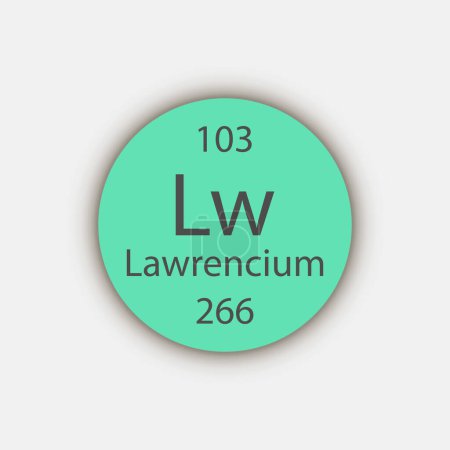 Ilustración de Lawrencium symbol. Chemical element of the periodic table. Vector illustration. - Imagen libre de derechos
