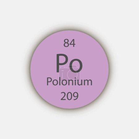 Illustration for Polonium symbol. Chemical element of the periodic table. Vector illustration. - Royalty Free Image