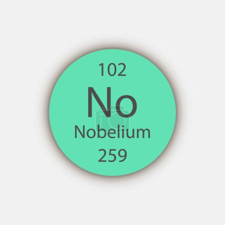 Illustration for Nobelium symbol. Chemical element of the periodic table. Vector illustration. - Royalty Free Image