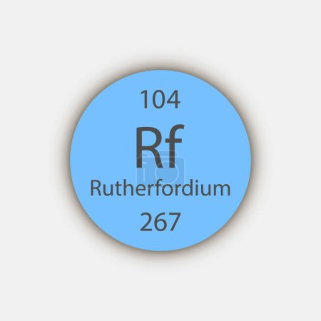 Ilustración de Rutherfordium symbol. Chemical element of the periodic table. Vector illustration. - Imagen libre de derechos