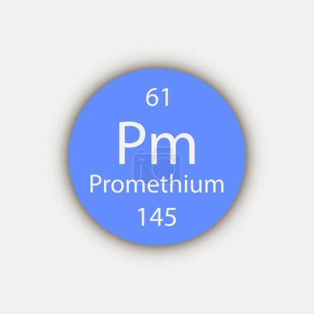 Illustration for Promethium symbol. Chemical element of the periodic table. Vector illustration. - Royalty Free Image