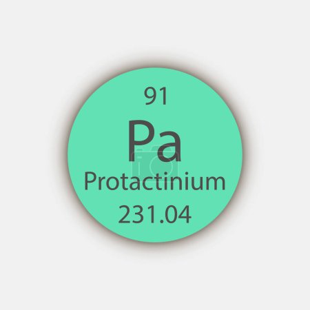 Illustration for Protactinium symbol. Chemical element of the periodic table. Vector illustration. - Royalty Free Image