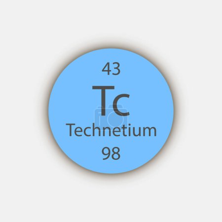 Illustration for Technetium symbol. Chemical element of the periodic table. Vector illustration. - Royalty Free Image