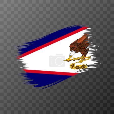 Ilustración de Bandera nacional de Samoa Americana. Golpe de cepillo. Ilustración vectorial sobre fondo transparente. - Imagen libre de derechos