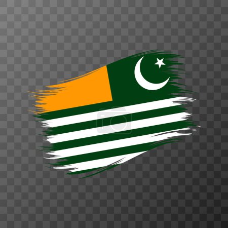 Bandera nacional de Azad Cachemira. Golpe de cepillo. Ilustración vectorial sobre fondo transparente.