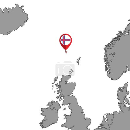 Ilustración de Islas Feroe en el mapa del mundo. Ilustración vectorial. - Imagen libre de derechos