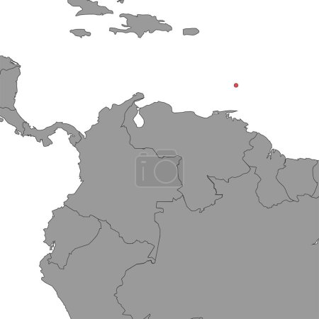 Téléchargez les illustrations : Martinique sur la carte du monde. Illustration vectorielle. - en licence libre de droit