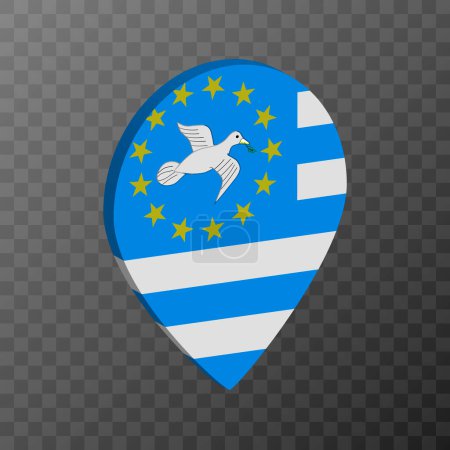 Illustration for Map pointer with Southern Cameroons flag. Vector illustration. - Royalty Free Image