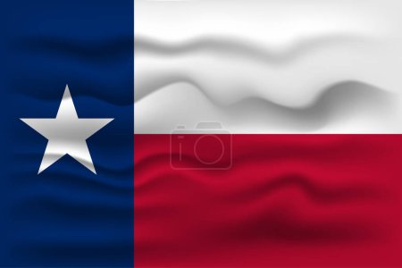 Waving flag of the Texas state. Vector illustration.