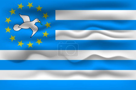 Illustration for Waving flag of the country Federal Republic of Southern Cameroons. Vector illustration. - Royalty Free Image