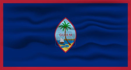 Téléchargez les illustrations : Waving flag of the country Guam. Vector illustration. - en licence libre de droit